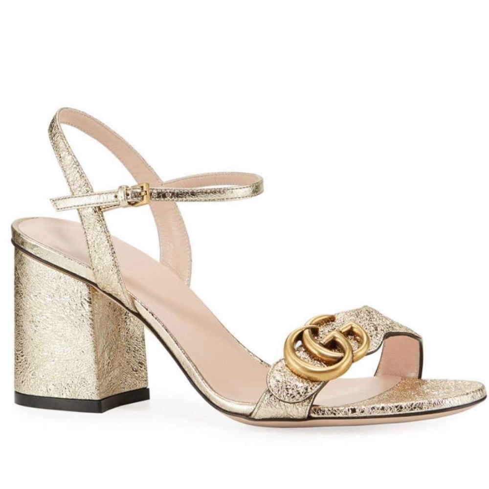 SOLD. GUCCI metallic sandal EUC